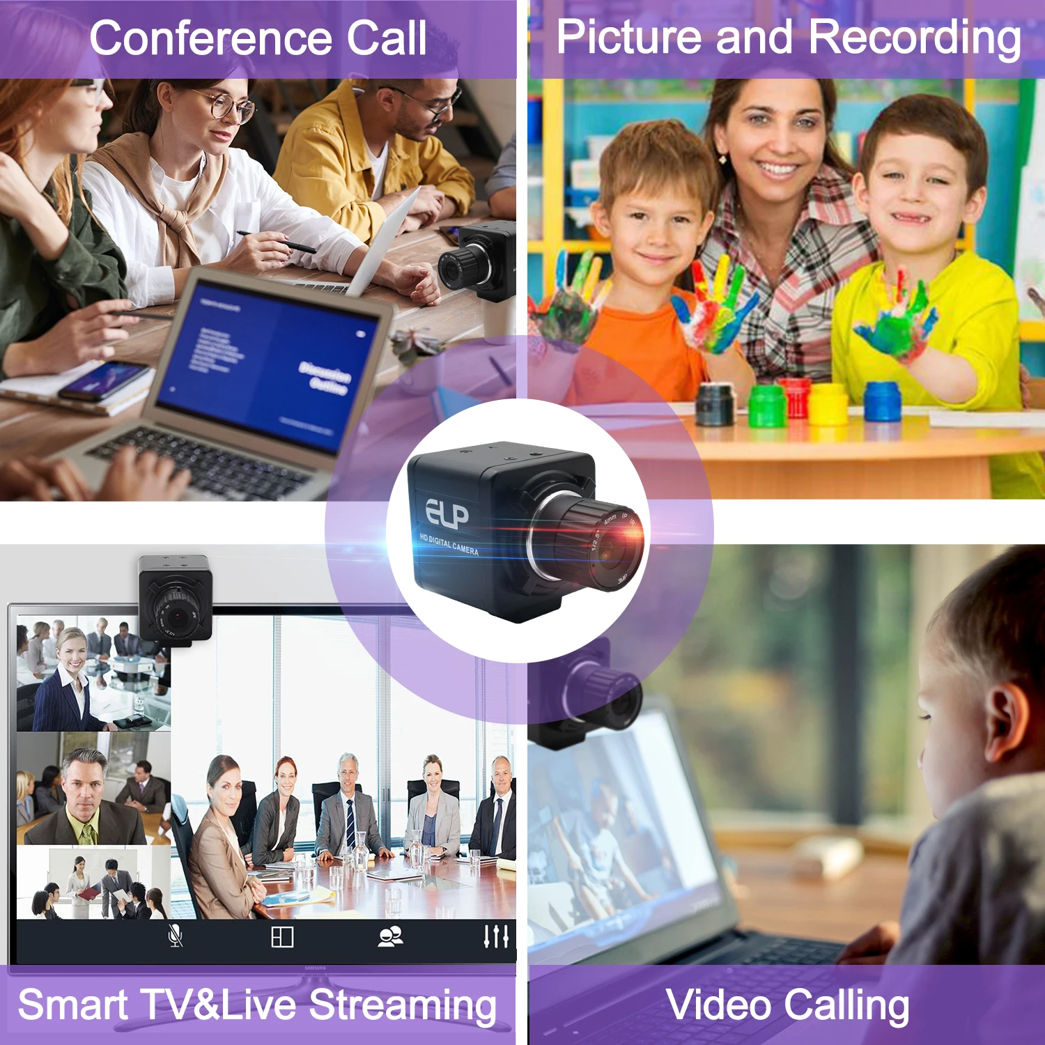 Черная/белая HD высокоскоростная свободная веб камера с 6 мм объективом ручной