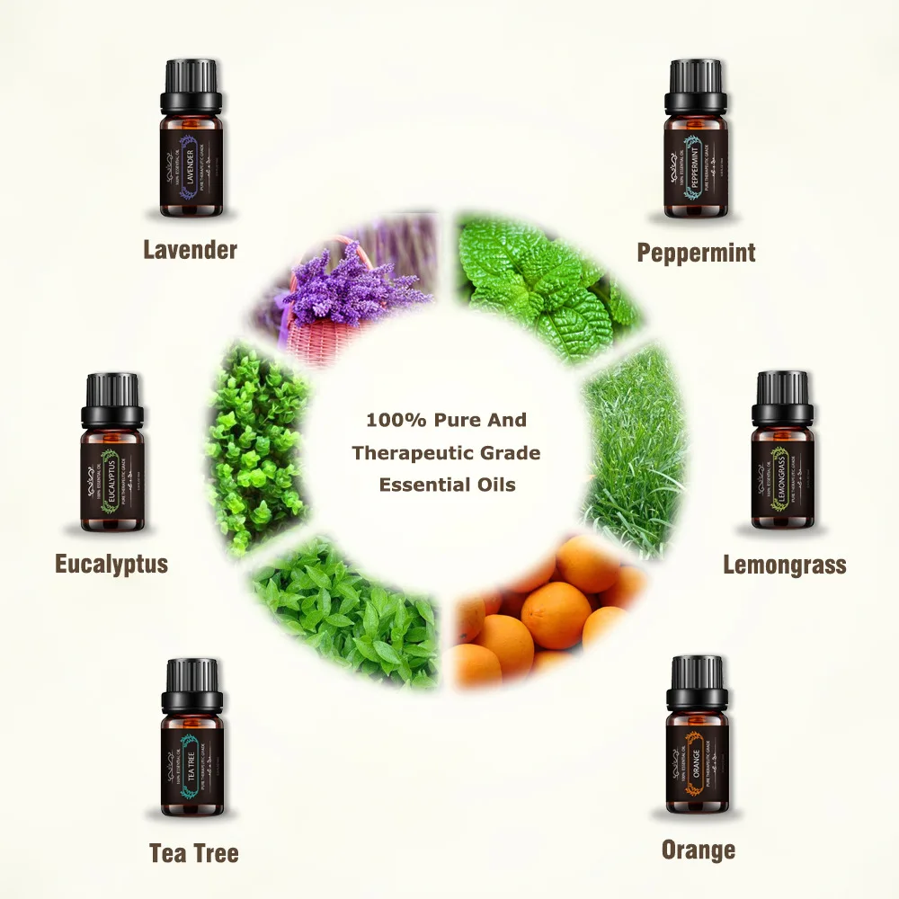 10 мл * 6 массажный диффузор эфирного масла лаванды апельсина ароматическое масло