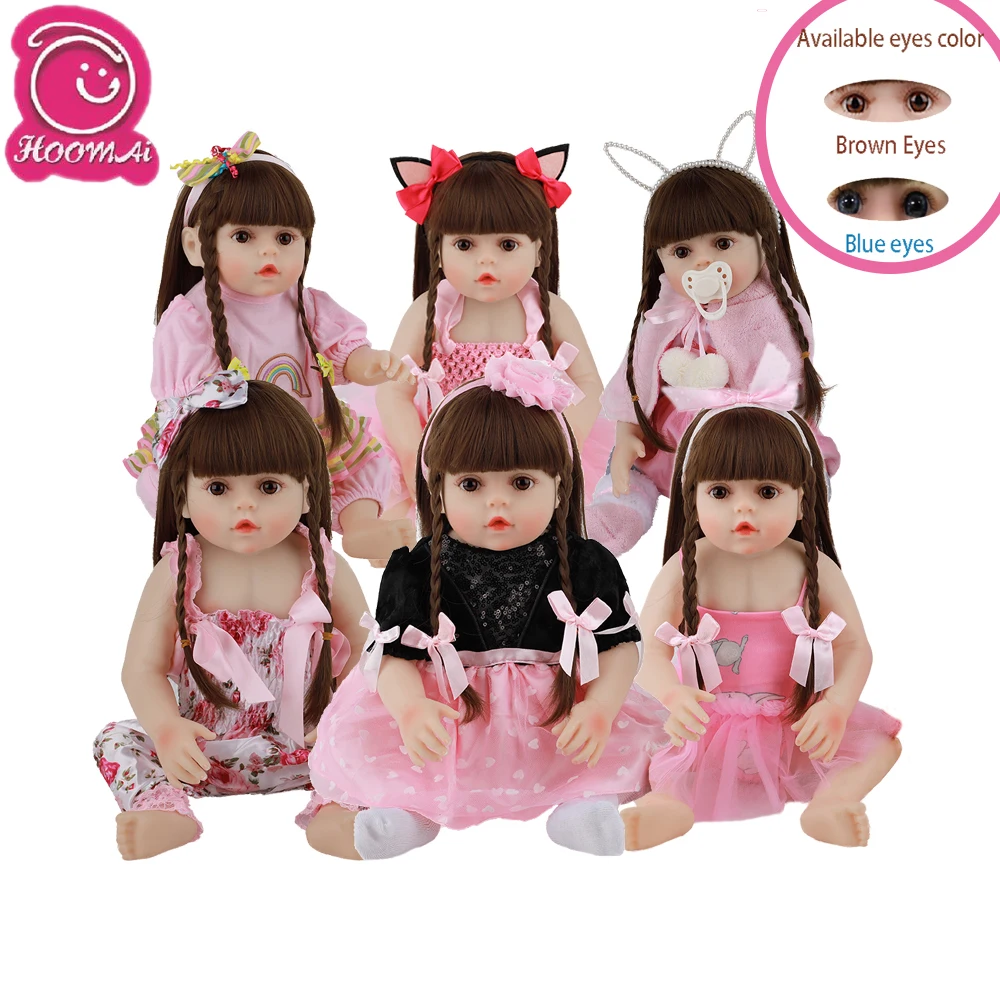 

Hoomai 48CM Beautiful princess Newborn Baby 18 '' Silicone Body Lifelike Bebe Reborn Dolls For Children Gift baby doll