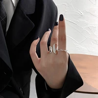fmily retro 925 sterling silver geometric irregular hollow ring fashion hip hop punk rock jewelry for girlfriend gift