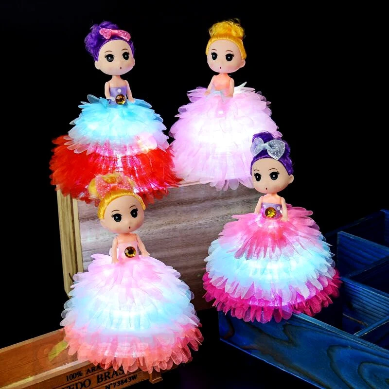 

Hot LED Doll Toys Kids Cosmetics Handbag Accessories Dolls Princess Bags Birthday Gifts Creative Surprise Dolls Toys For Girls