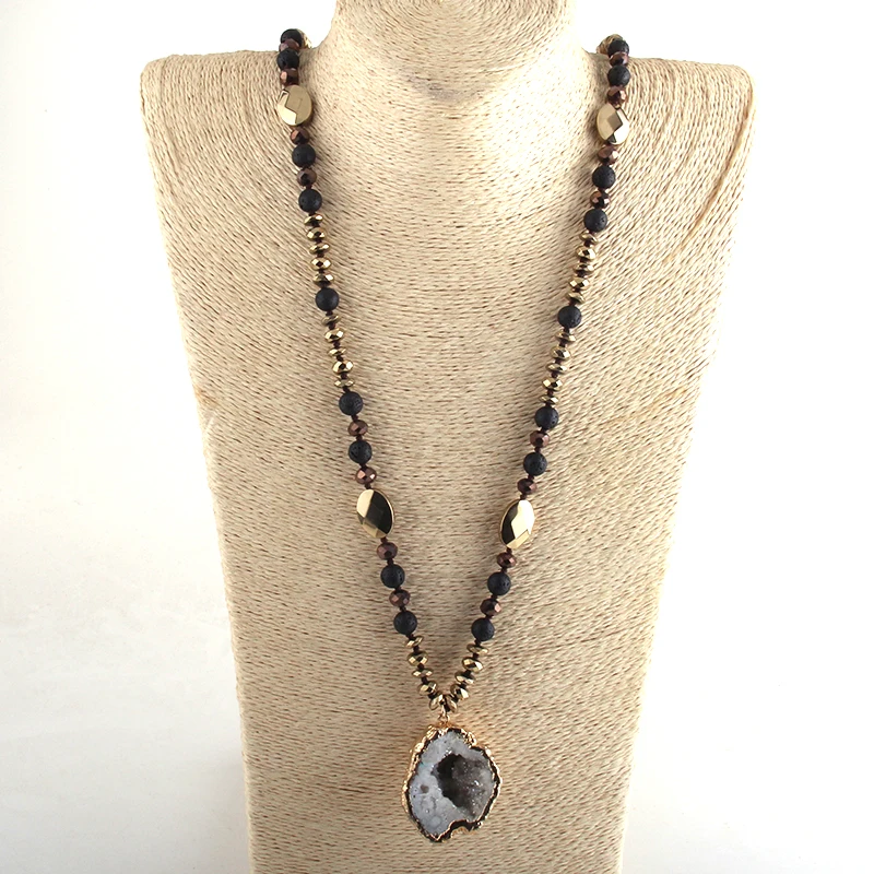 RH модное богемное этническое ювелирное изделие из натурального камня/гематит с