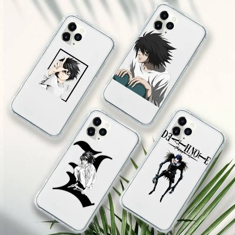 

Cartoon Death Note Japan Anime Phone Case Transparent soft For iphone 12 11 13 7 8 6 s plus x xs xr pro max mini