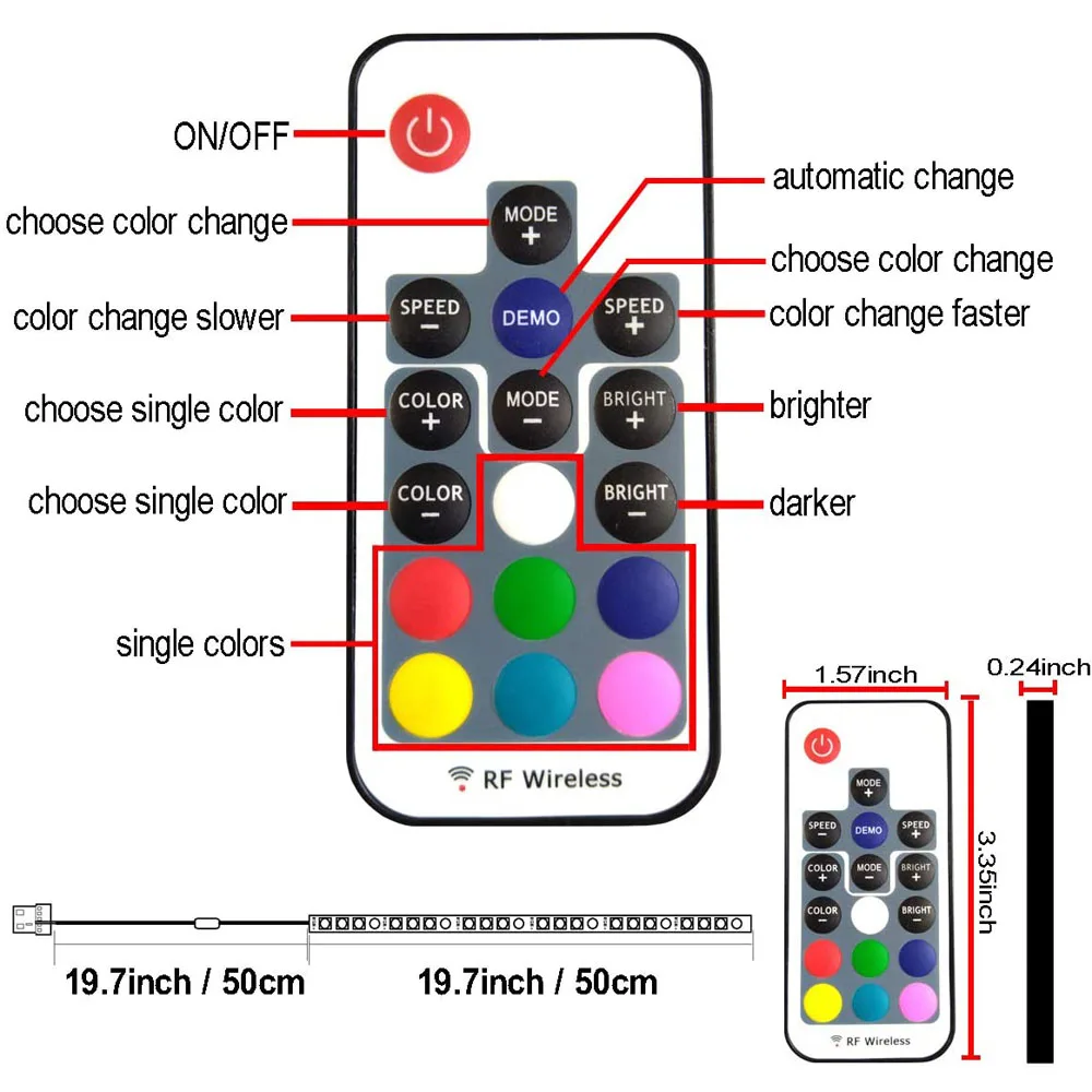 Светодиодная лента с интерфейсом SATA 12 В постоянного тока RGB 17 клавиш