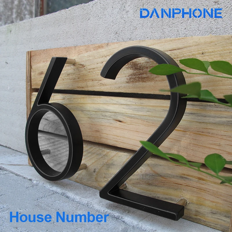 

DANPHONE 5 Inch Floating House Number Letters Big Modern Door Alphabet Home Outdoor 125mm Black 0-9 Numbers Address Plaque