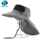 Осенняя Солнцезащитная шляпа CAMOLAND, Мужская Панама для походов UPF 50 +, уличные рыболовные кепки с длинными широкими полями и воротником, шляпы