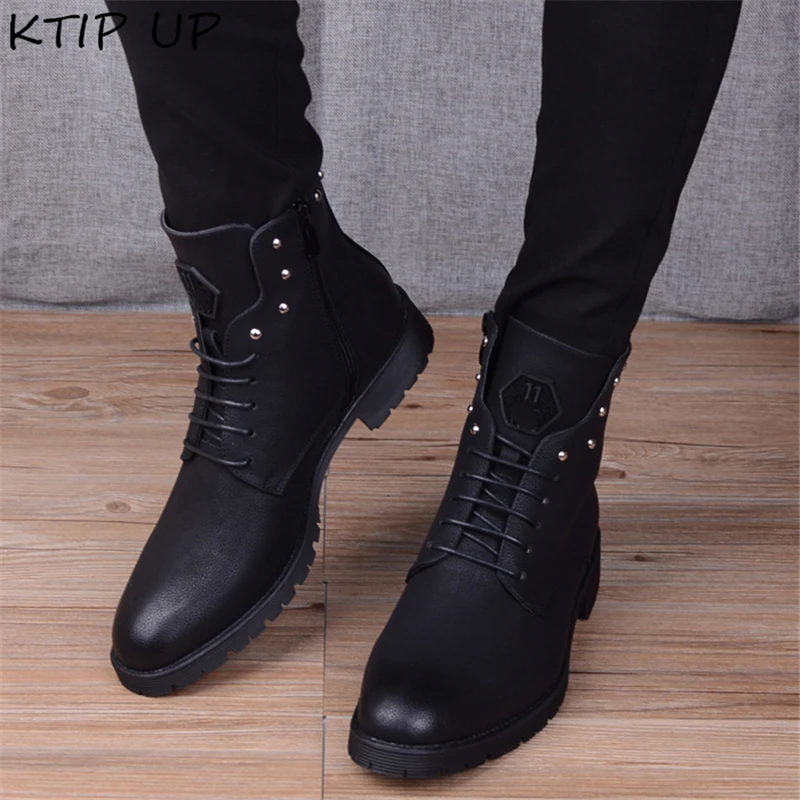 Мужские зимние ботинки из натуральной кожи с бархатной подкладкой | Обувь