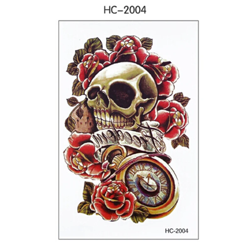 Women Men Sexy 3D Arm Stickers Sleeve Body Shoulder Tattoos Waterproof Punk Skull Temporary Tattoo New Arrival | Красота и здоровье