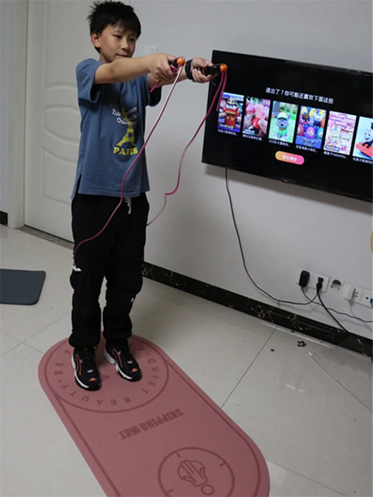 Скакалка бытовая амортизирующая нескользящая бесшумная для бега фитнеса танцев