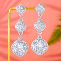 godki new luxury gorgeous trendy long drop pendant earrings cubic zirconia women wedding big earrings bijoux high quality new
