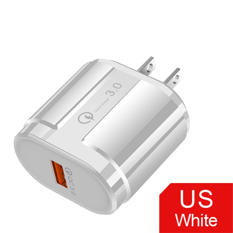White US Plug 18 Вт Быстрая зарядка 3,0 USB зарядное устройство QC3.0 Быстрая зарядка дорожное Сетевое зарядное устройство для телефона для samsung S10 Xiaomi huawei P30 iPhone X XR XS - Тип штекера: White US Plug
