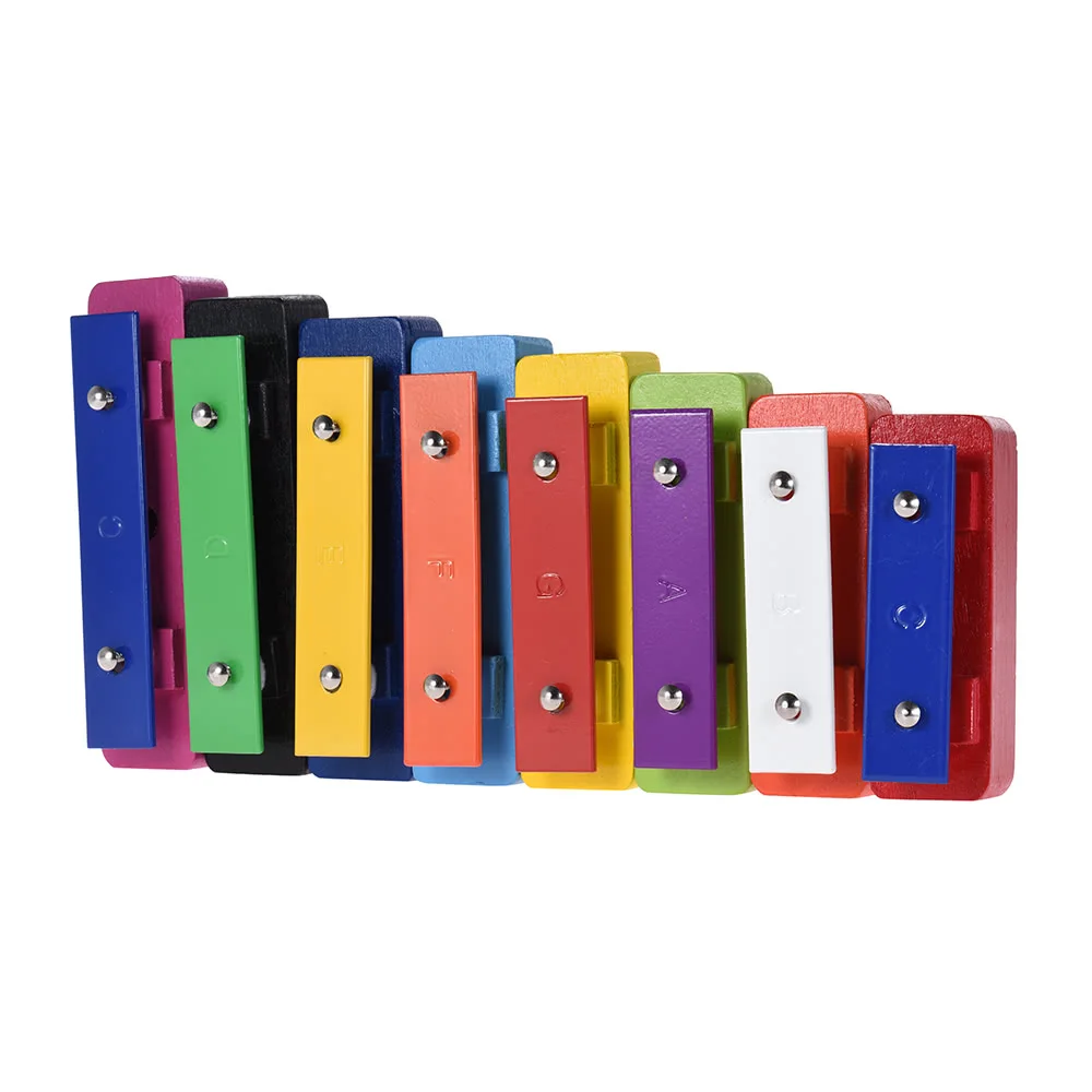 Colorful 8 Note Glockenspiel Resonator Bells Set Percussion Musical Educational Teaching Instrument Toy |