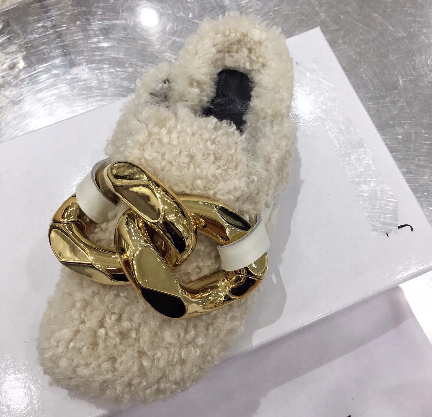 

Designer Luxury Slides with Chains for Woman Slippers Indoor Outdoor Shoes Harajuku Kpop Korean Style Fashion