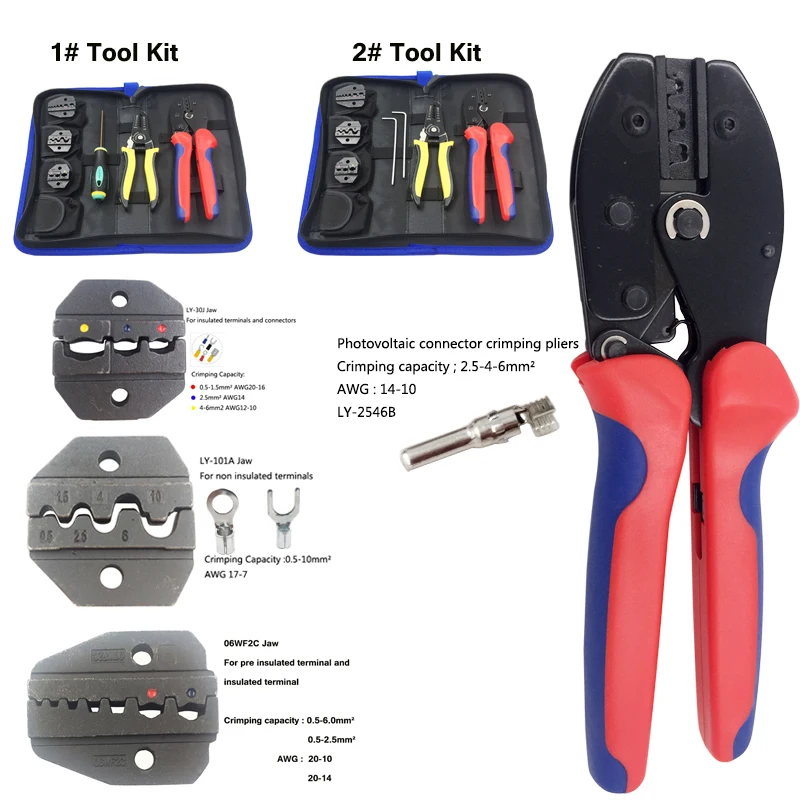 Crimping Tools Kit Multitool Engineering Ratchet Terminal crimping pliers+Screwdriver+Wire Stripper hand tools set Crimper Tool