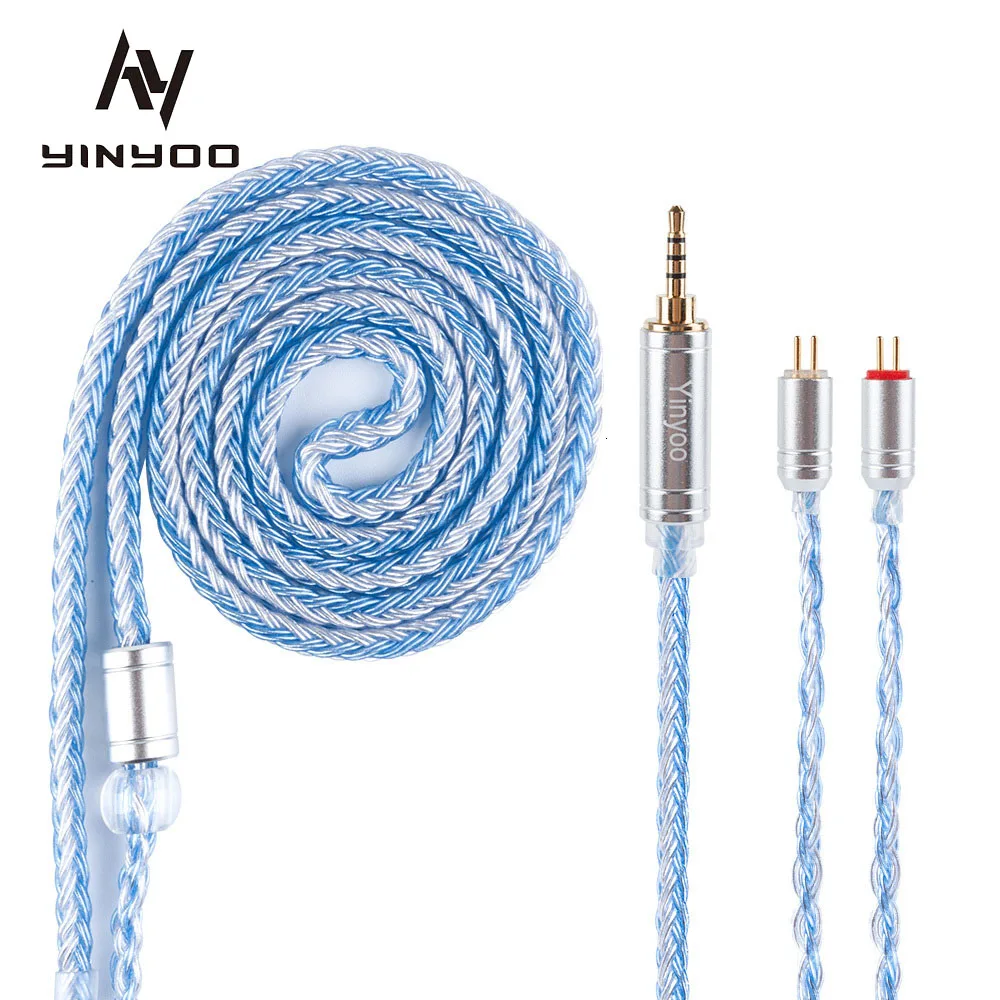 Yinyoo 16 сердечник высокой чистоты посеребренный кабель 2 5/3 5/4 4 мм с MMCX/2PIN/QDC для BLON BL
