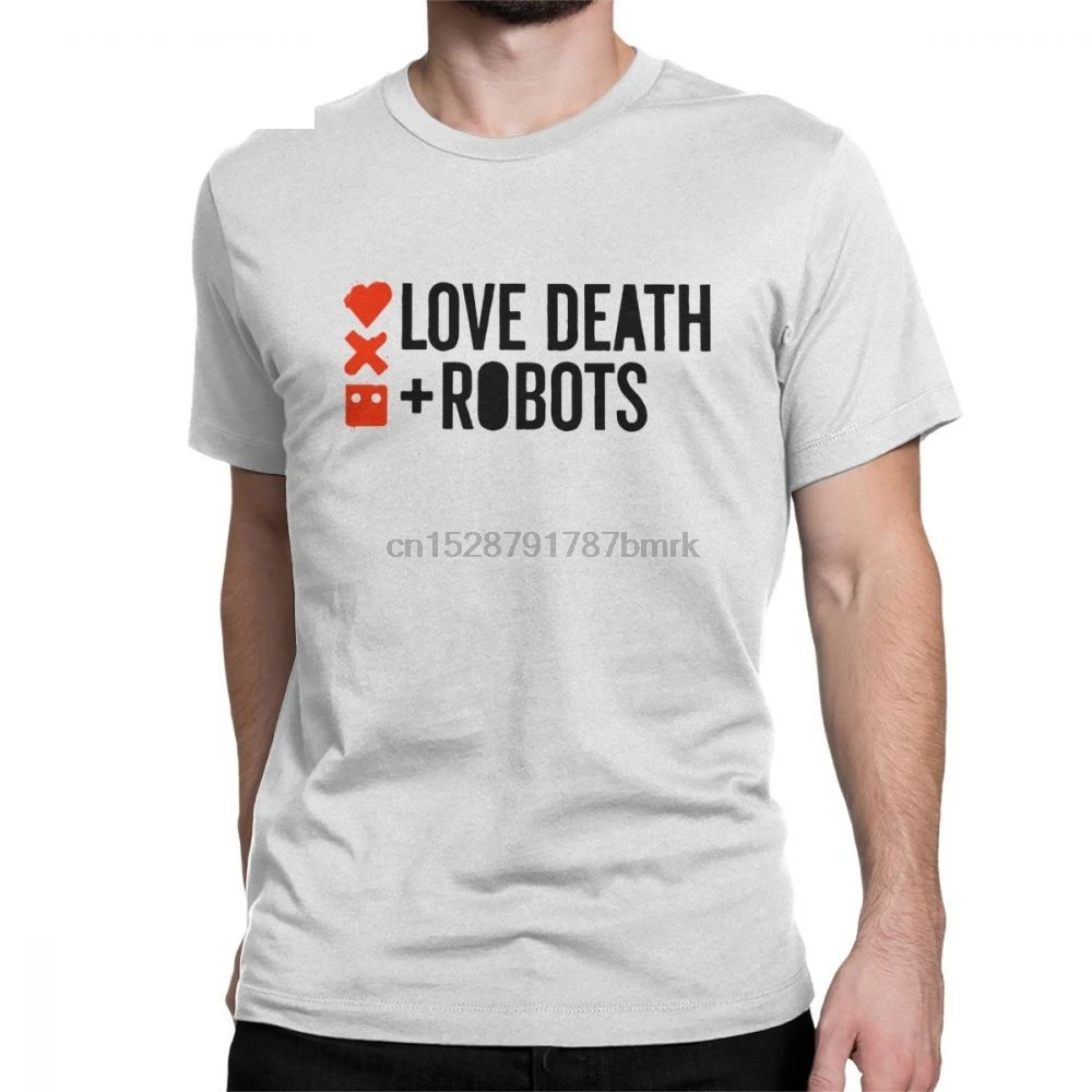 Футболка с надписью Love Death Robots для мужчин винтажные хлопковые футболки круглым
