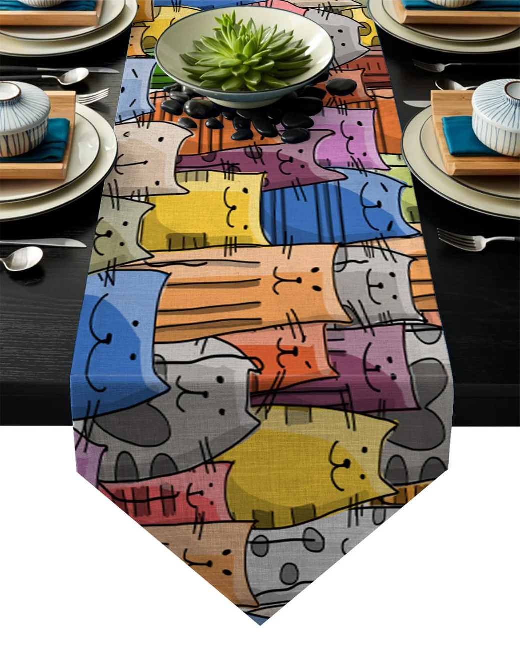 Современные настольные дорожки с мультяшными животными цветные кошки