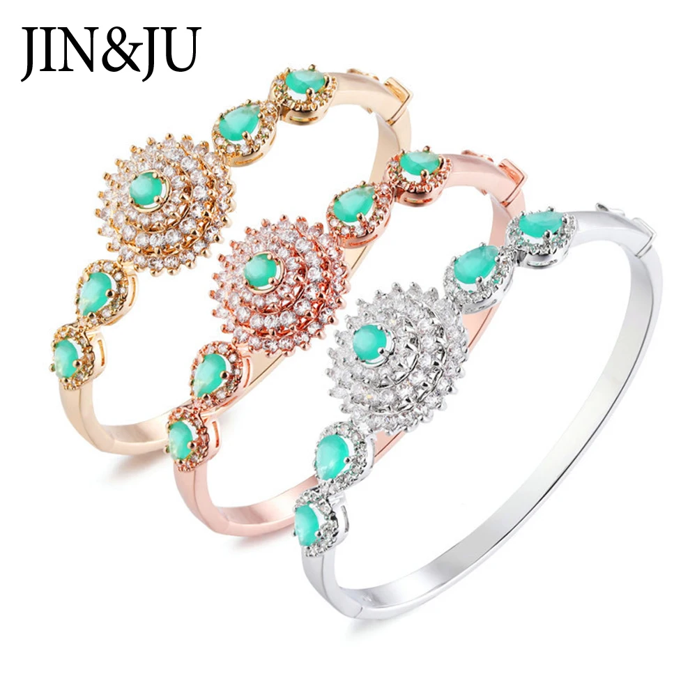 

High Quality AA Cubic Zirconia Charming Bangles Bracelets Plated Rose Gold Color Bangle Charm For Girlfriend Birthday Gifts