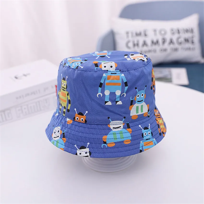 

2021 New Summer Sun Hat Children Outdoor Anti UV Protection Beach Caps Boy Girl Cute Animal Bucket Hat For Kids 2-5 Years