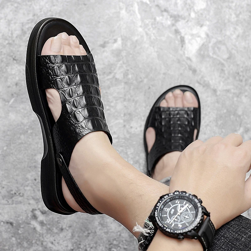 

Rubber Sandals Men Sandalias De Cuero Para Hombre Leather Sandals For Men Mens Sandles In Men's Shoes Slippers Summer