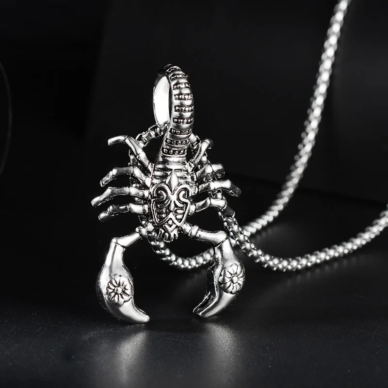 Мужское ожерелье в стиле панк Серебряный Скорпион подвеска ювелирное изделие