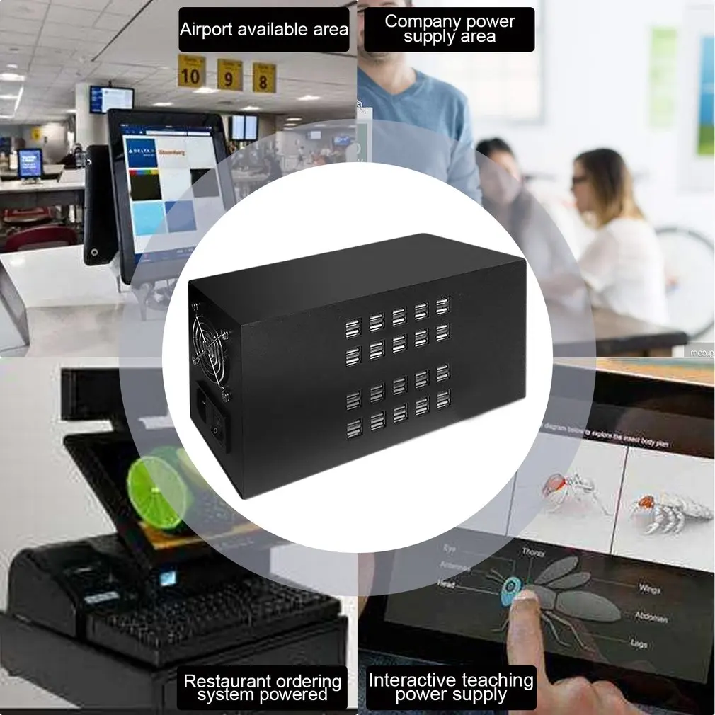 40 Порты usb-хаб 300W Зарядное устройство 5V 60A Смарт зарядная станция встроенный