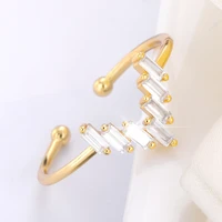 retro zircon v shaped opening rings for teen girls adjustable punk party gold wedding rings couple gift 2021 jewelry trend
