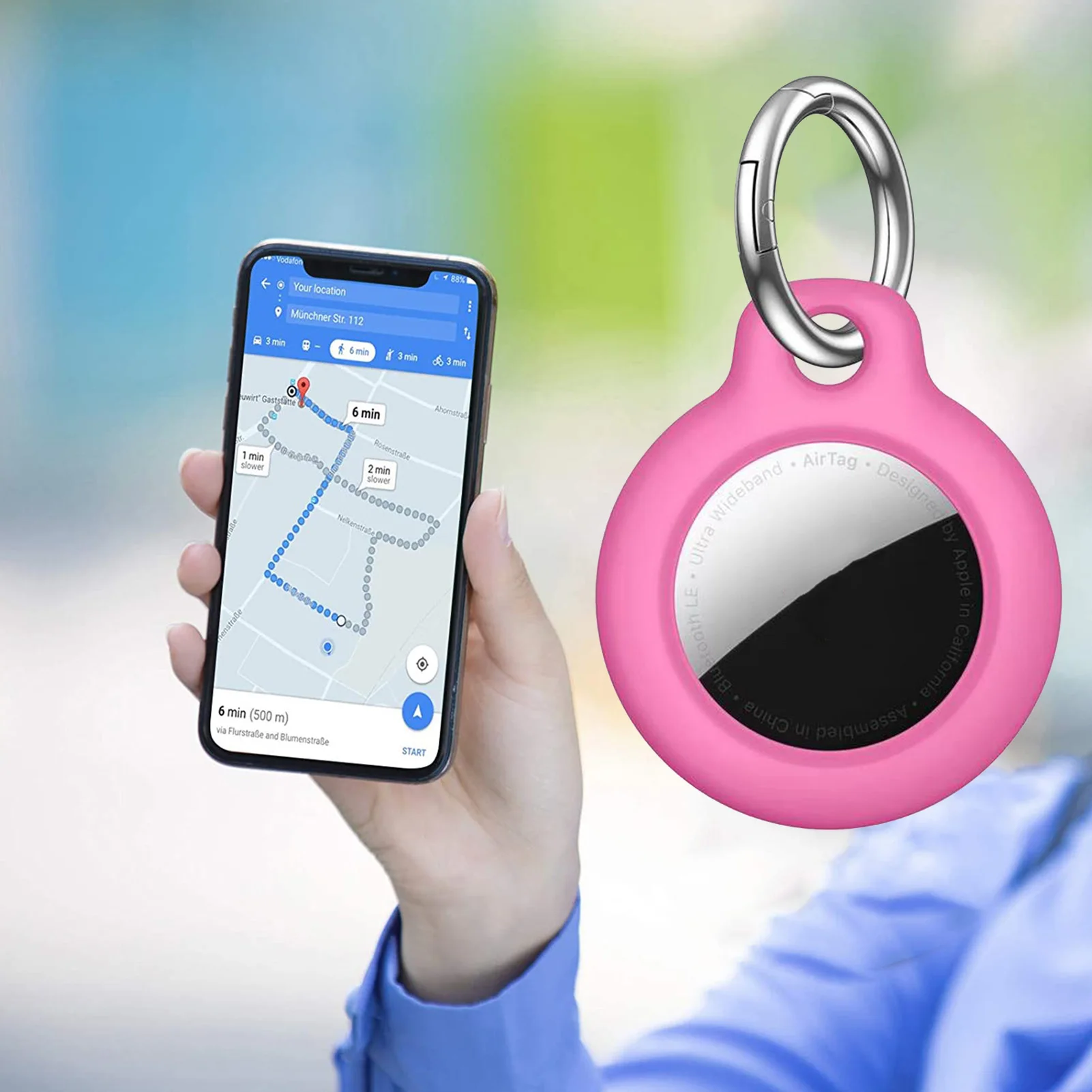 

Protector Cover Keychain For AirTags Shockproof Anti-scratch Anti-fall Protective Case Key Holder Air Tags Shell Case