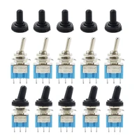 5pcs 10pcs mts 102 103 toggle switch 6a 125vac on on spdt 6mm mini switch dpdt on off on waterproof cap