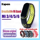 Цветной мягкий силиконовый ремешок для Xiaomi Mi Band 3 4 5 6 пористый сменный ремешок с защитой от пота спортивный Мягкий силикон