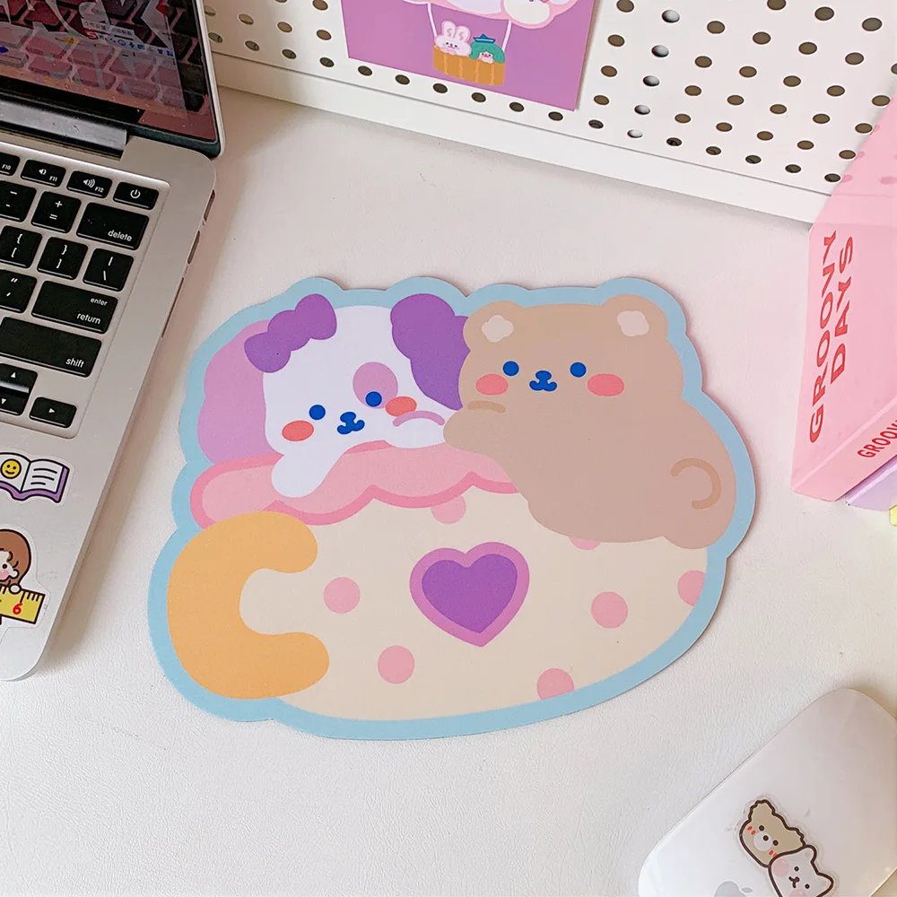 

New Girls Cartoon Bear Waterproof Mouse Pad Desktop Decoration Office Supplies Small Cup Mat Antislip