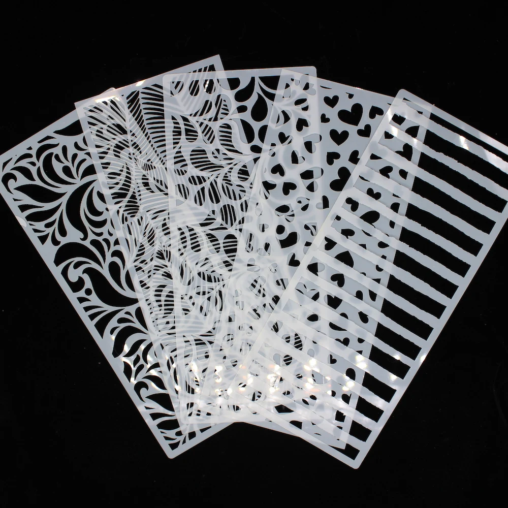 

KSCRAFT 5pcs New Slimline Layering Stencils for DIY Scrapbooking/photo album Decorative Embossing DIY Paper Cards Crafts