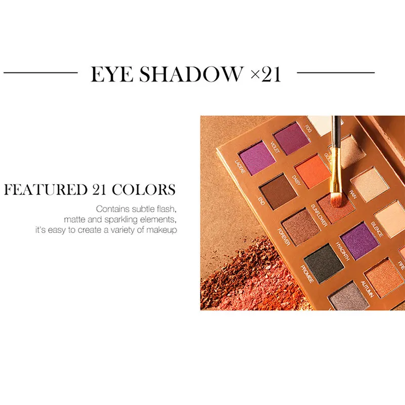 O. TWO. O тени для век палитры 21 цвет матовые мерцающие пигментные Тени Блеск