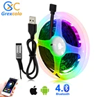 USB Светодиодная лента RGB сменная гибкая светодиодная лампа DC5V 5050 30 светодиодовм Bluetooth управление музыкой Светодиодная лента для ТВ фосветильник щение