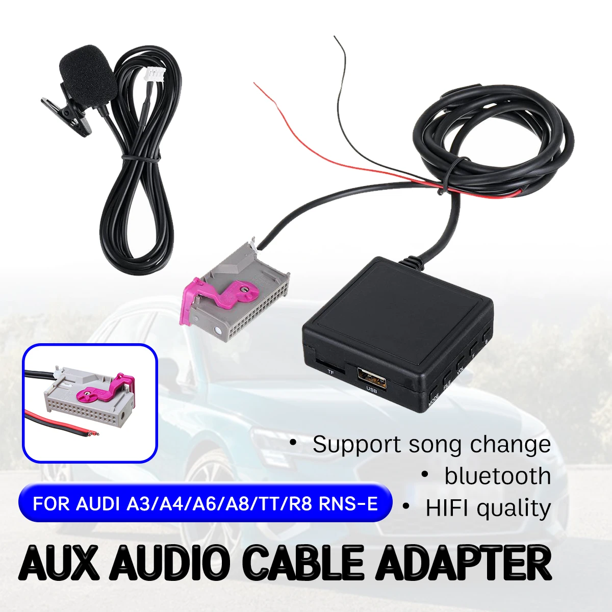 Bluetooth Aux приемник для Audi A3 A4 A6 A8 TT R8 внешний кабель с USB микрофон гарнитура громкой