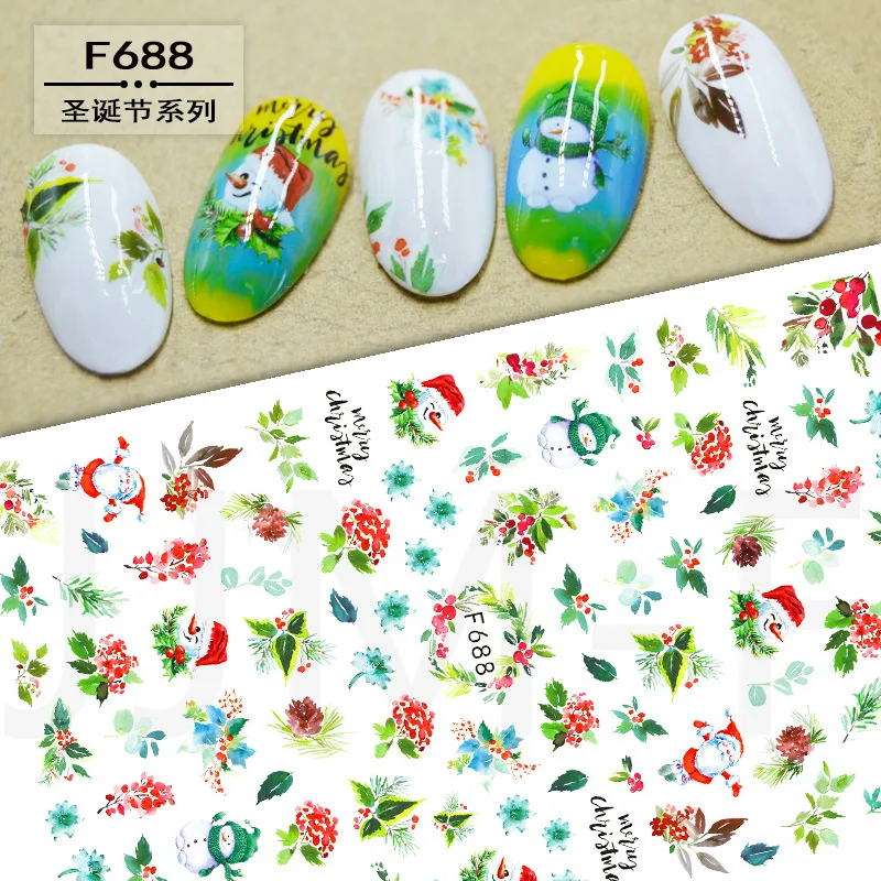 

10PCS Christmas Halloween Collection Nail Sticker 3D Portable Nail Art Applique Exquisite Handmade DIY Nail Slider