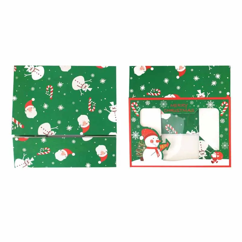 Коробка для конфет из крафт-бумаги 4/8/12 шт. прозрачное окно ПВХ вечерние новый год