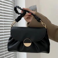 fashion pleated womens shoulder bag luxury soft leather crossbody bag small flap handbags female brand design messenger bag sac