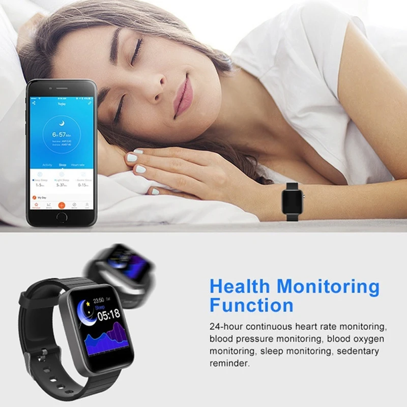 

Tiptop 2020 Men Women Full Touch Smart Watch 1.54 Inch Waterproof Heart Rate Monitor Sleep Fitness Smart Bracelet Smartwatch