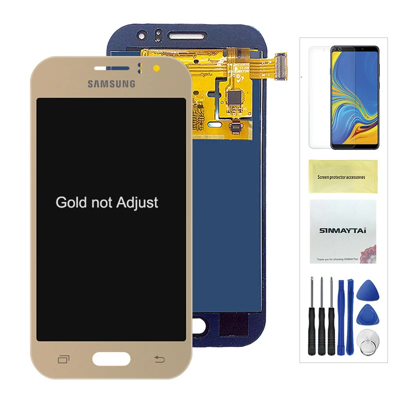 4,3 ''J111 ЖК-дисплей для samsung Galaxy J1 Ace J111 J111F J111M J111FN ЖК-дисплей сенсорный дигитайзер сенсор сборка бесплатные инструменты - Цвет: Not Adjustable Gold