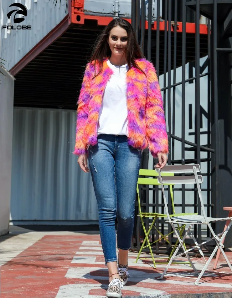 Женское пушистое меховое пальто зимняя плотная теплая куртка с длинным рукавом и