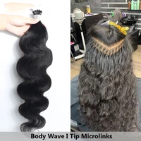 brazilian body wave i tip microlinks hair extensions human hair for black women bulk i tip hair extensions natural virgin hair