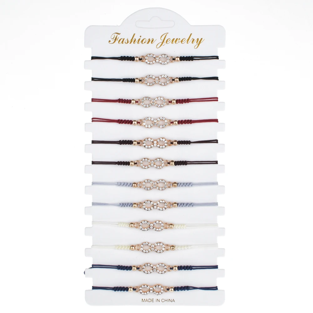 12 шт./лот Набор браслетов с жемчугом разноцветный Круглый браслет блестками