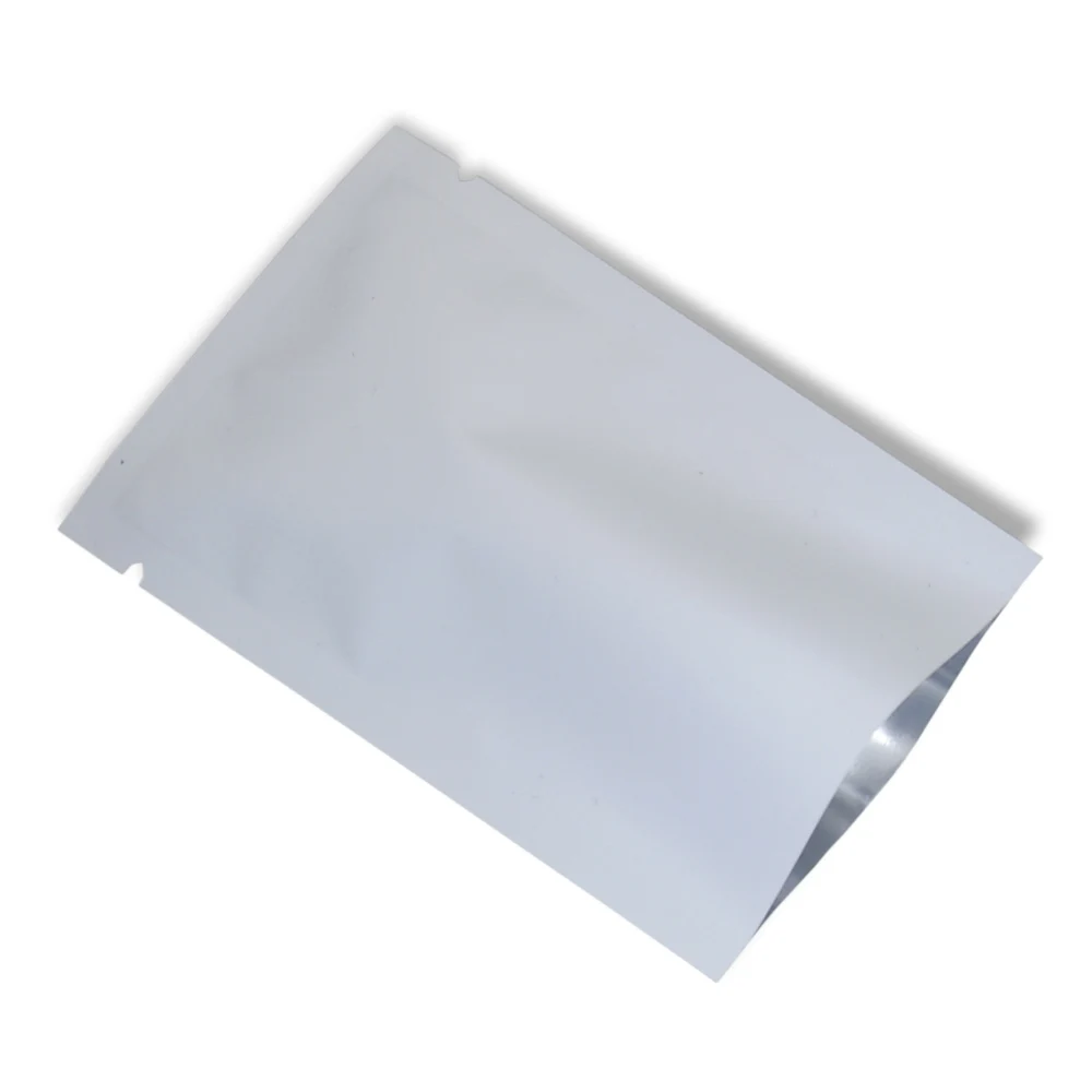 

Matte White Aluminum Foil Bag Open Top Heat Sealable Mylar Foil Package Bags Powder Sample Vacuum Packing Bags Retail