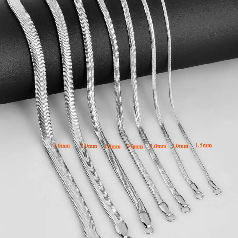 Цепь змейка из нержавеющей стали шириной 1 5-6 мм водонепроницаемое ожерелье с