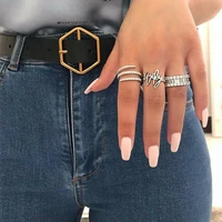 new creative micro full diamond ring female personality three rings around fashion engagement ring