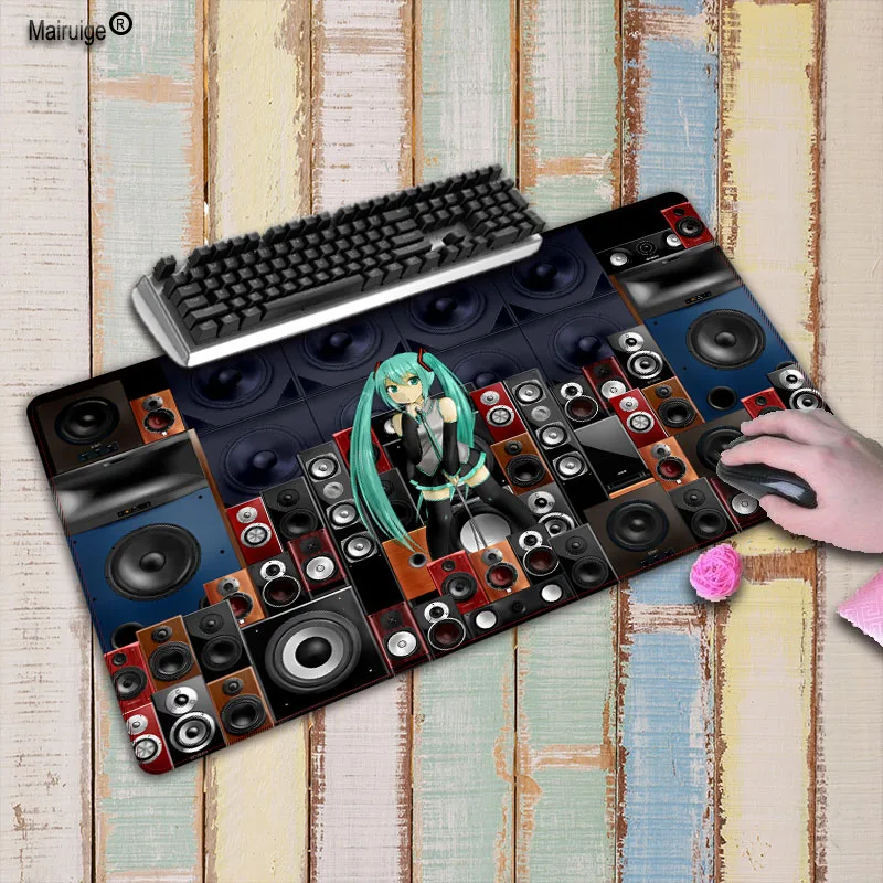 Японский аниме Hatsune Miku большой коврик для мыши Противоскользящий натуральный