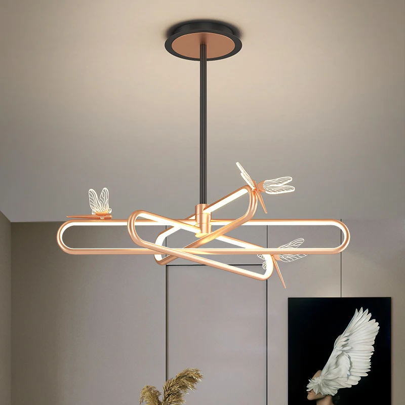 Kopen Creatieve Persoonlijkheid Dragonfly Led Kroonluchter Moderne Woonkamer Slaapkamer Eetkamer Kledingwinkel Decoratieve Lampen En Lantaarns