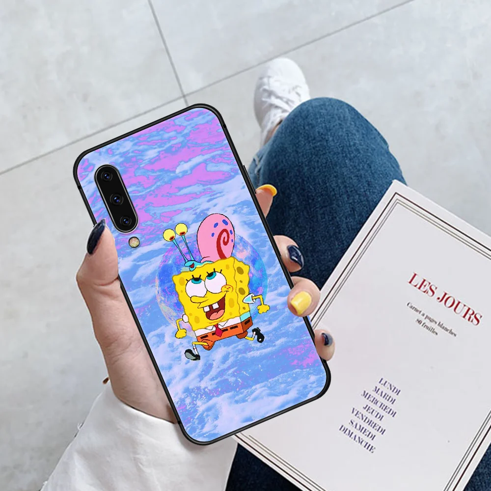 

Cartoon Cute Yellow SpongeBobs Phone Case For Huawei P Mate 10 20 30 40 Pro Lite Smart 2019 2021 black Cover Trend Bumper Soft