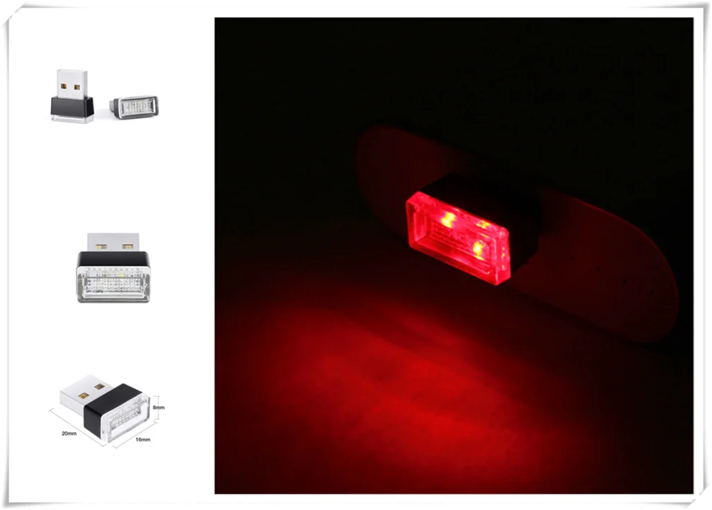 Мини интерьер автомобиля USB светодиодный атмосферсветильник декоративные